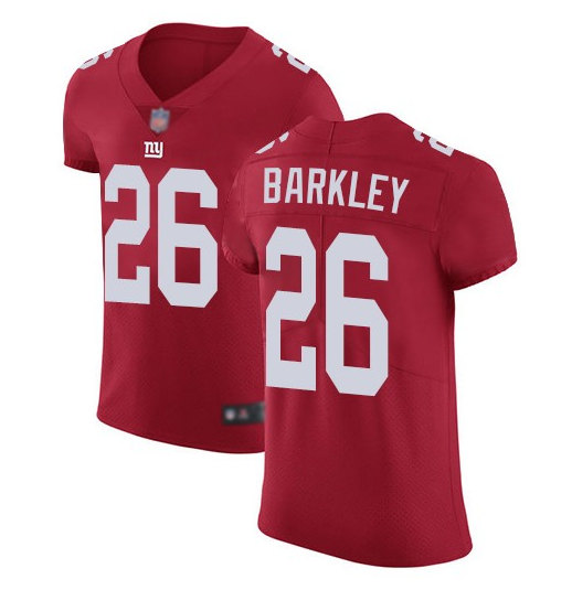 Men's New York Giants #26 Saquon Barkley Red Elite Stitched Jersey